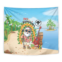 Hawaii Golf Christmas Tapestry Mele Kalikimaka Funny Golfer Santa - Polynesian Pride