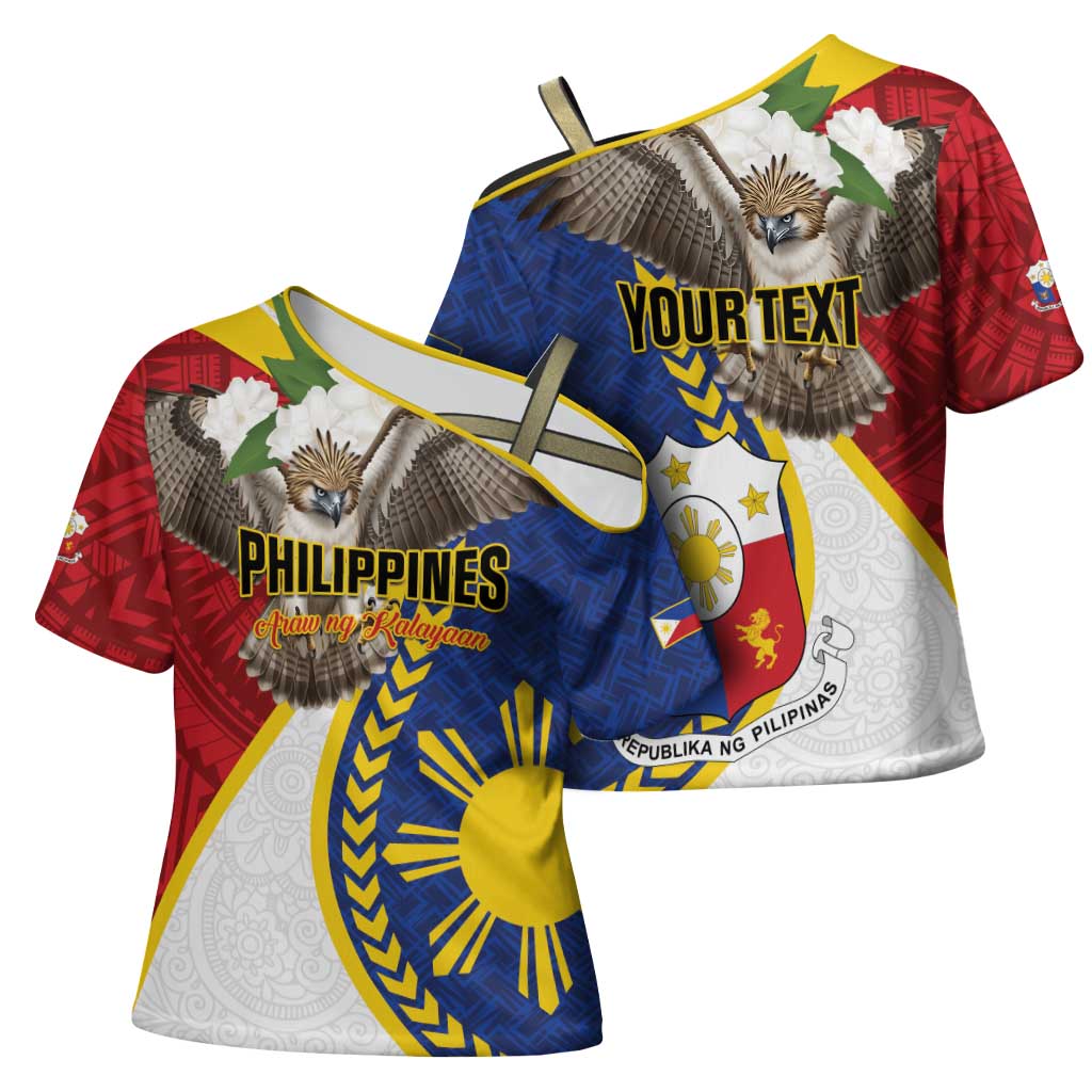 Personalized Philippines Cross Shoulder Shirt Filipino Araw ng Kalayaan