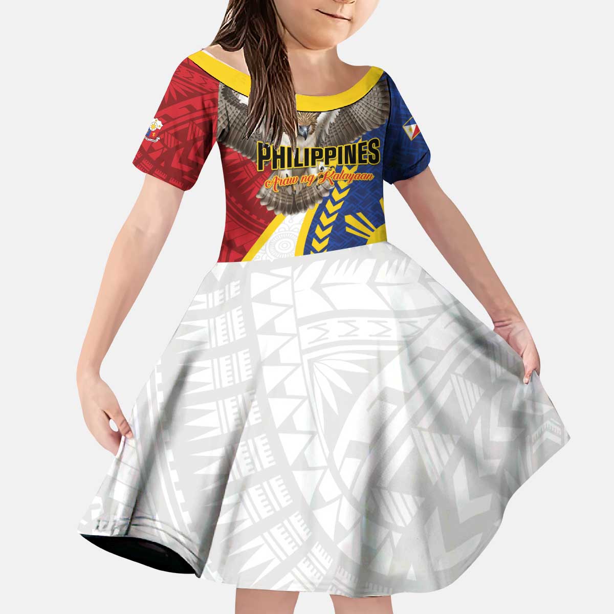 Personalized Philippines Kid Short Sleeve Dress Filipino Araw ng Kalayaan