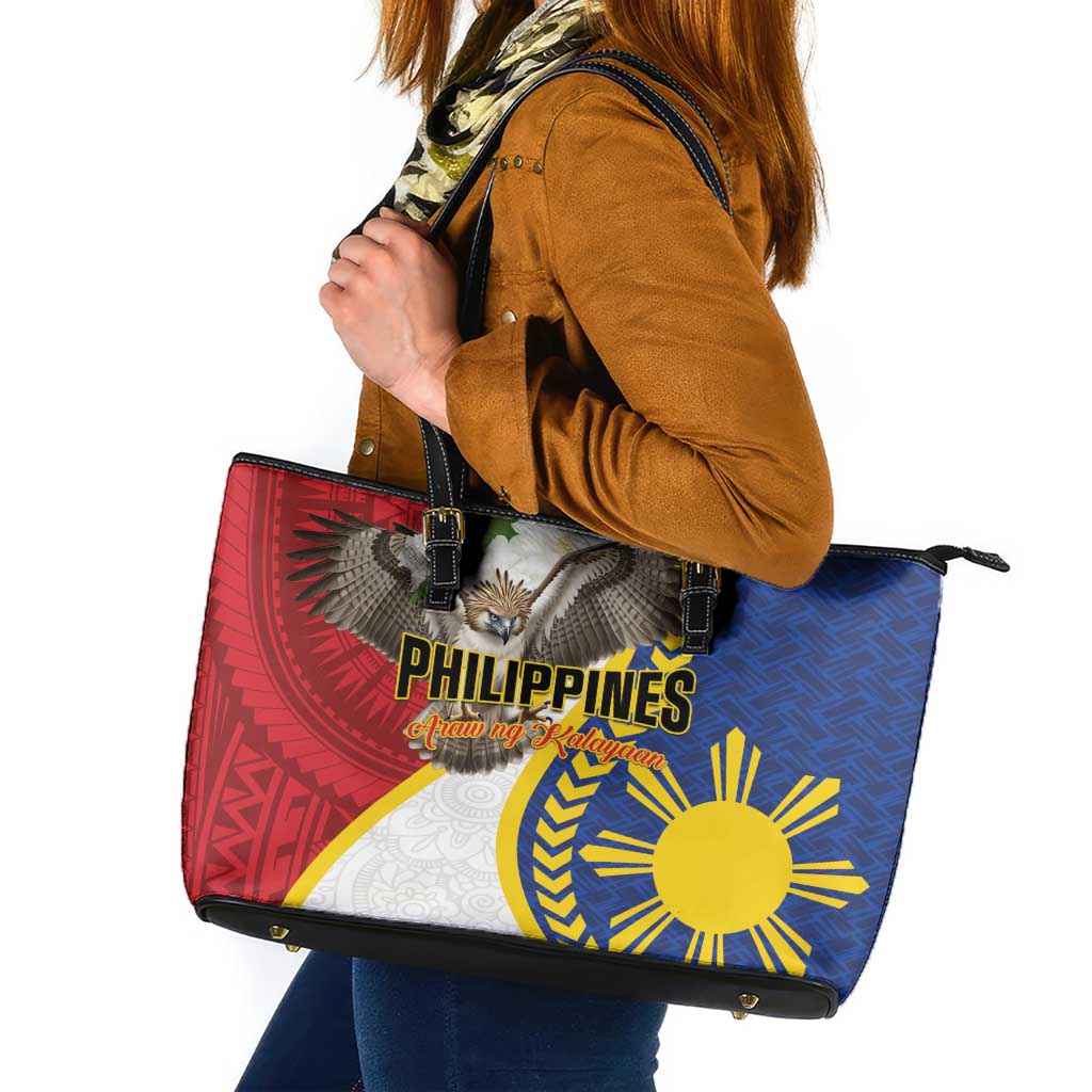 Philippines Leather Tote Bag Filipino Araw ng Kalayaan