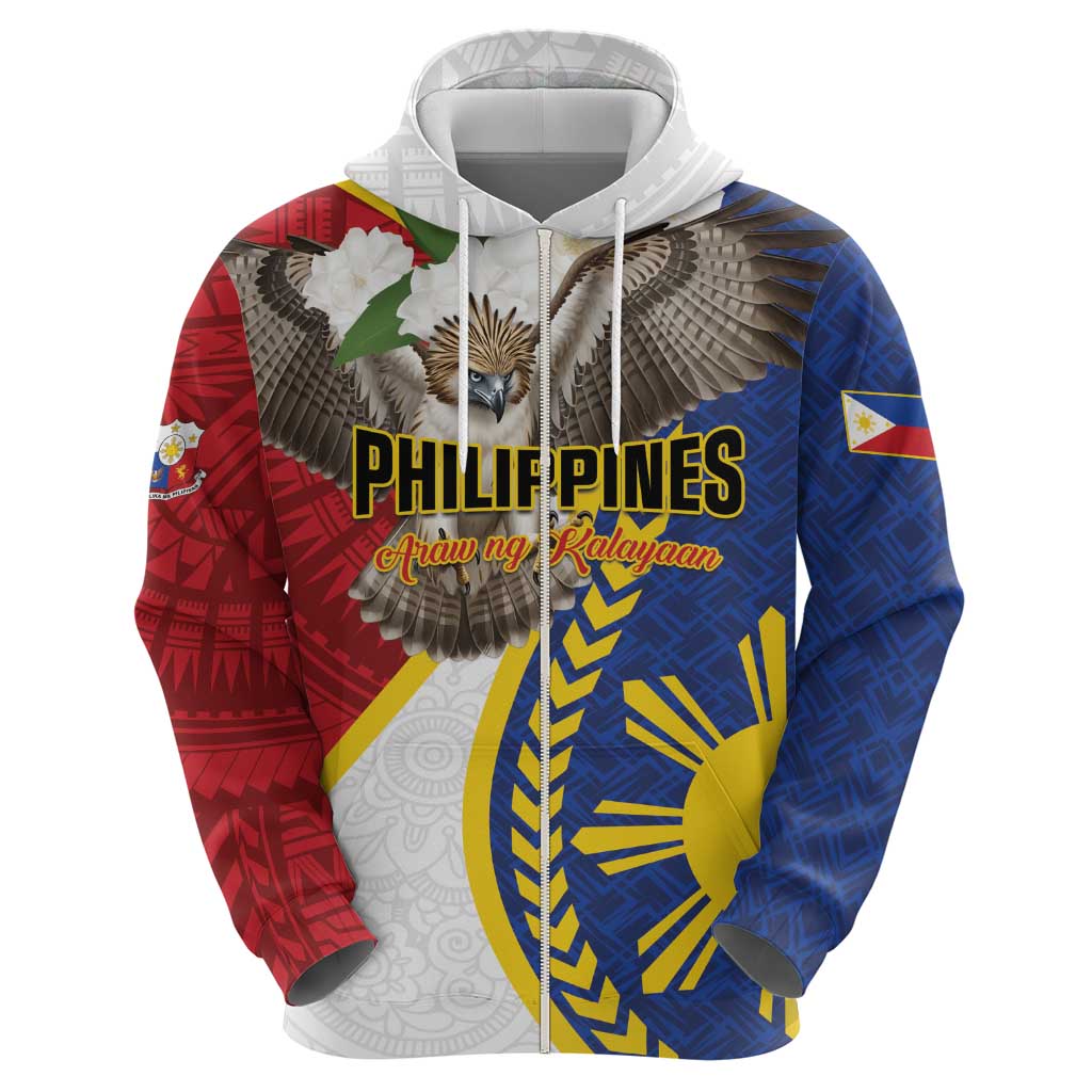 Personalized Philippines Zip Hoodie Filipino Araw ng Kalayaan