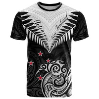 New Zealand T Shirt Aotearoa Maori Kiwi Black Fern LT01 Black - Polynesian Pride