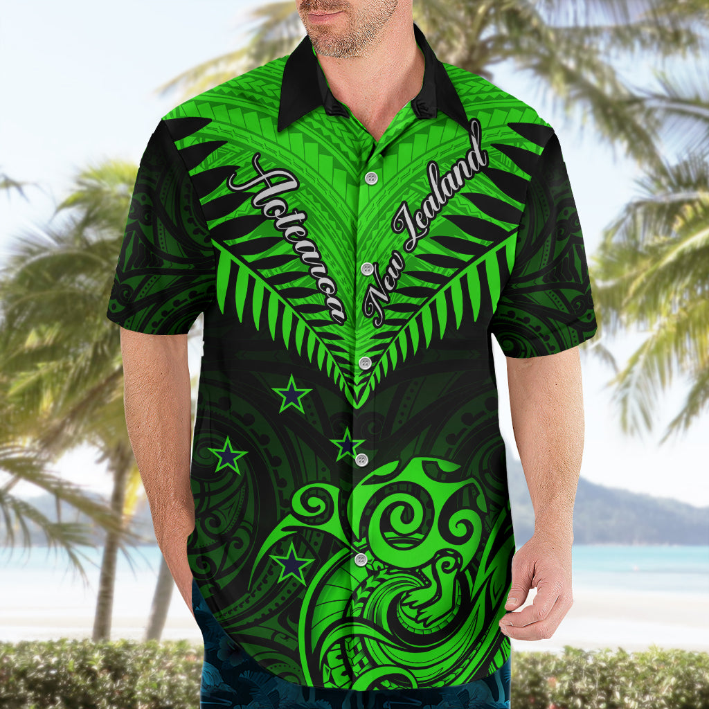 Personalised New Zealand Hawaiian Shirt Aotearoa Maori Kiwi Green Fern LT01 - Polynesian Pride