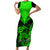 Personalised New Zealand Short Sleeve Bodycon Dress Aotearoa Maori Kiwi Green Fern LT01 Long Dress Green - Polynesian Pride