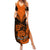 Personalised New Zealand Summer Maxi Dress Aotearoa Maori Kiwi Orange Fern LT01 Women Orange - Polynesian Pride