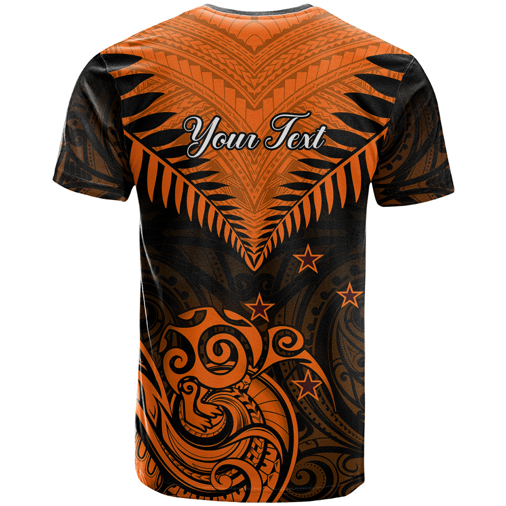 Personalised New Zealand T Shirt Aotearoa Maori Kiwi Orange Fern LT01 - Polynesian Pride