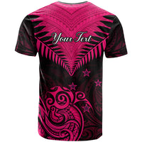 Personalised Aotearoa T Shirt Maori Kiwi Pink Fern LT01 - Polynesian Pride