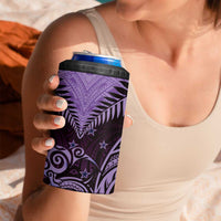 Aotearoa 4 in 1 Can Cooler Tumbler Maori Kiwi Purple Fern