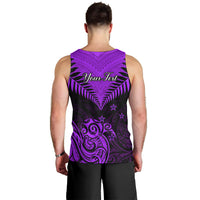 Personalised Aotearoa Men Tank Top Maori Kiwi Purple Fern LT01 - Polynesian Pride