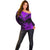 Personalised Aotearoa Off Shoulder Sweater Maori Kiwi Purple Fern LT01 - Polynesian Pride
