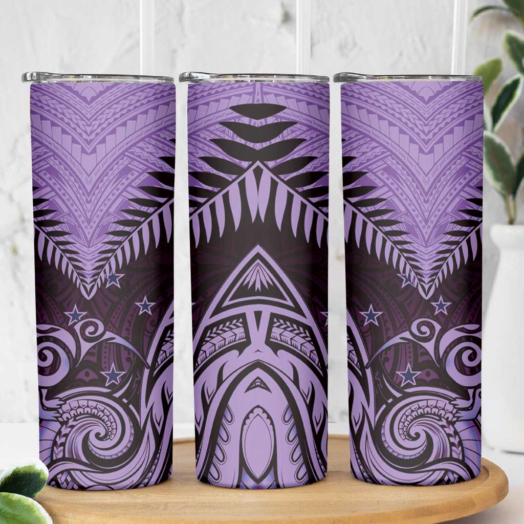 Aotearoa Skinny Tumbler Maori Kiwi Purple Fern