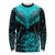 Personalised Aotearoa Long Sleeve Shirt Maori Kiwi Turquoise Fern LT01