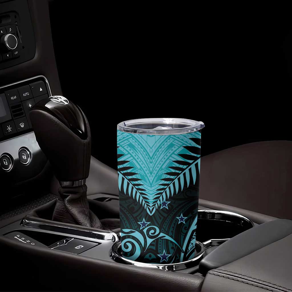 Aotearoa Tumbler Cup Maori Kiwi Turquoise Fern