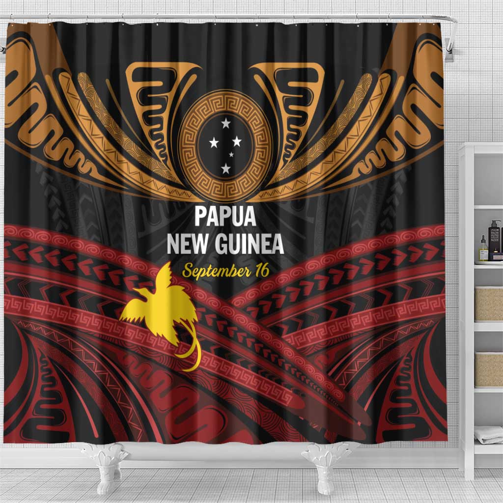 Papua New Guinea Bird of Paradise Shower Curtain 16 September 1975 Independence Day Anniversary