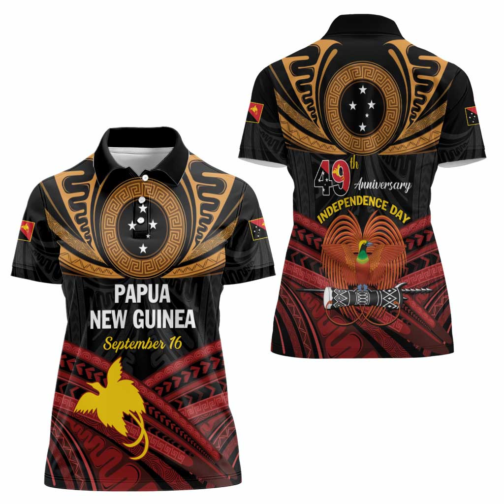 Papua New Guinea Bird of Paradise Women Polo Shirt 16 September 1975 Independence Day Anniversary