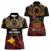 Papua New Guinea Bird of Paradise Women Polo Shirt 16 September 1975 Independence Day Anniversary