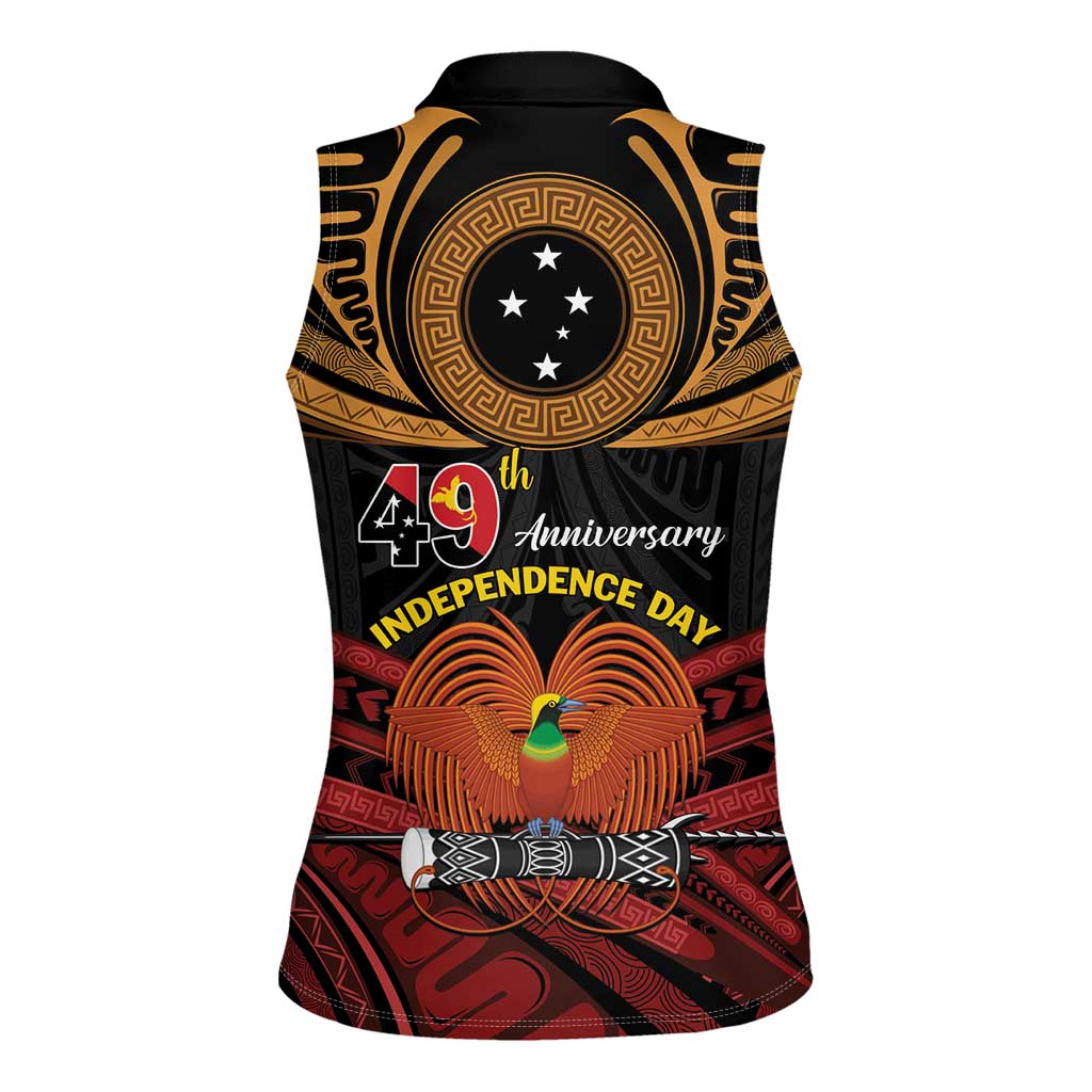 Papua New Guinea Bird of Paradise Women Sleeveless Polo Shirt 16 September 1975 Independence Day Anniversary
