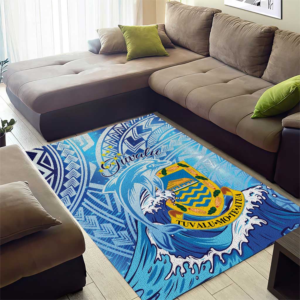 Tuvalu mo te Atua Area Rug Tuvalu Dolphin Polynesian Pattern LT01 - Polynesian Pride