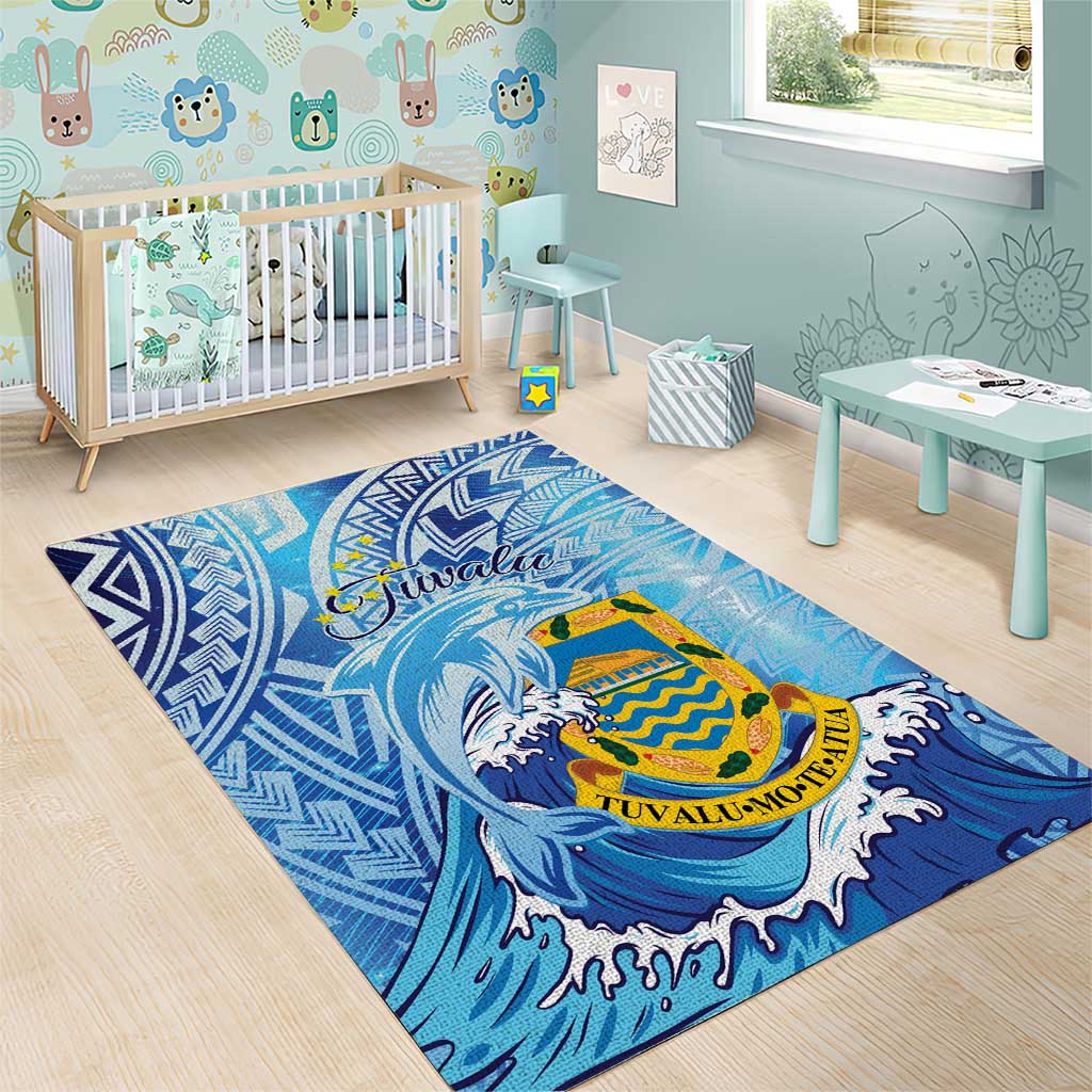 Tuvalu mo te Atua Area Rug Tuvalu Dolphin Polynesian Pattern LT01 - Polynesian Pride