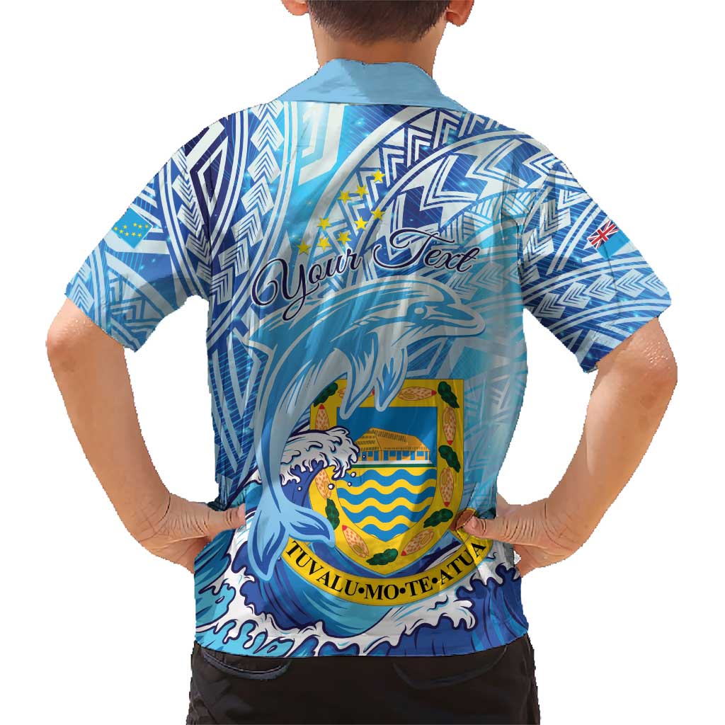 Tuvalu mo te Atua Family Matching Short Sleeve Bodycon Dress and Hawaiian Shirt Tuvalu Dolphin Polynesian Pattern LT01 - Polynesian Pride