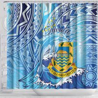 Tuvalu mo te Atua Shower Curtain Tuvalu Dolphin Polynesian Pattern LT01 - Polynesian Pride