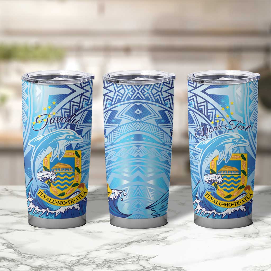 Tuvalu mo te Atua Tumbler Cup Tuuvalu Dolphin Polynesian Pattern
