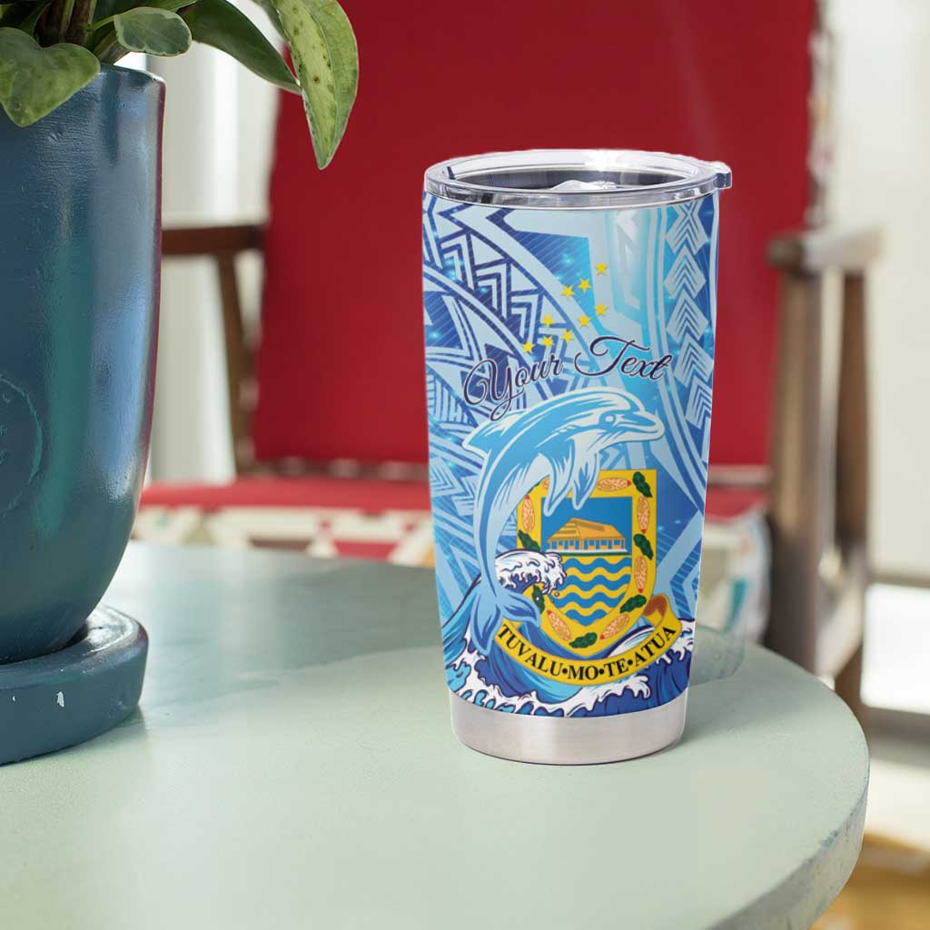 Tuvalu mo te Atua Tumbler Cup Tuuvalu Dolphin Polynesian Pattern
