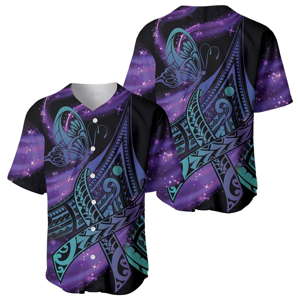 In September We Wear Teal And Purple Baseball Jersey Magic Ribbon Semicolon LT01 - Polynesian Pride