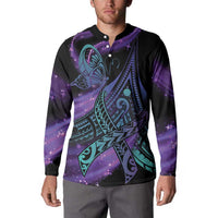 In September We Wear Teal And Purple Button Sweatshirt Magic Ribbon Semicolon LT01 - Polynesian Pride