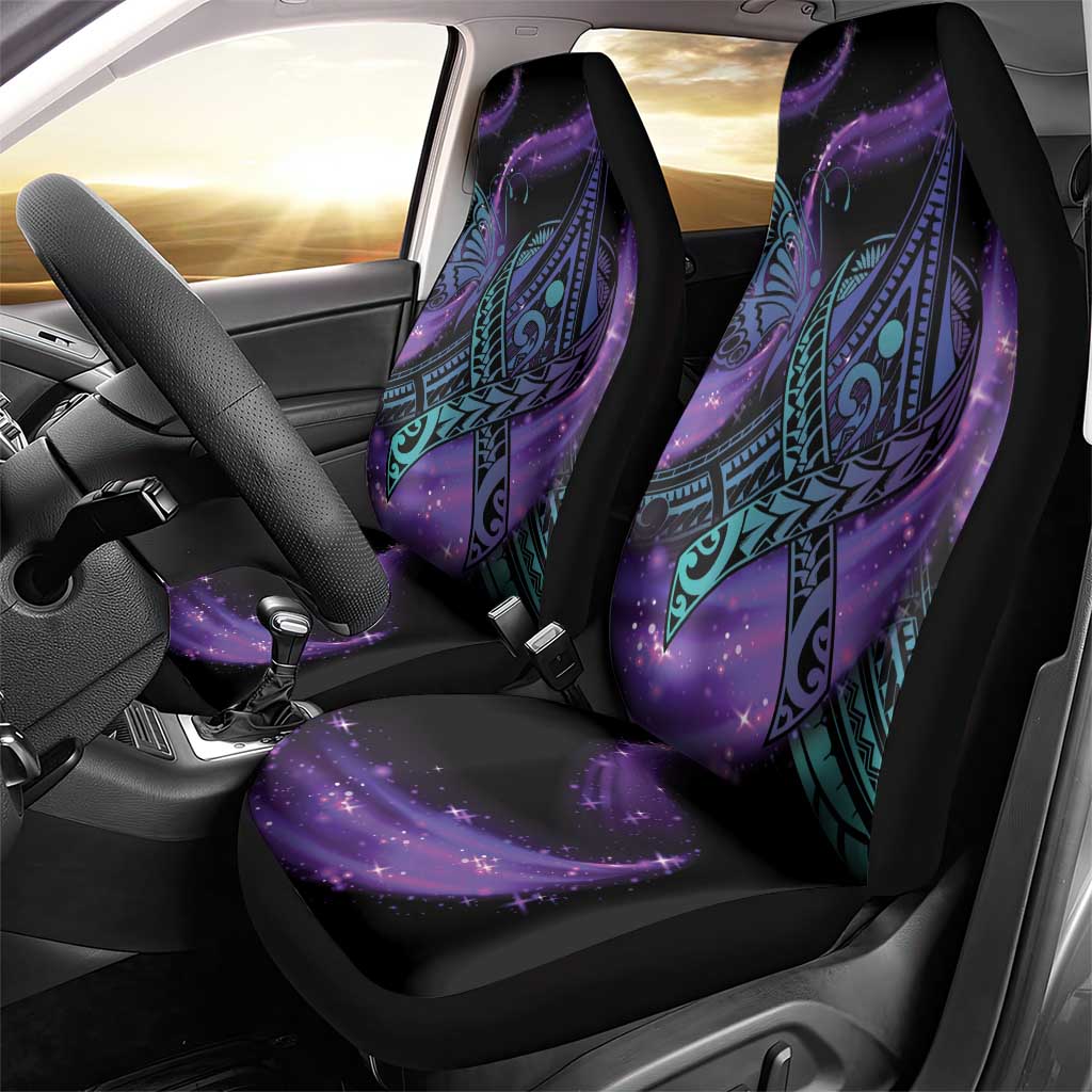 In September We Wear Teal And Purple Car Seat Cover Magic Ribbon Semicolon