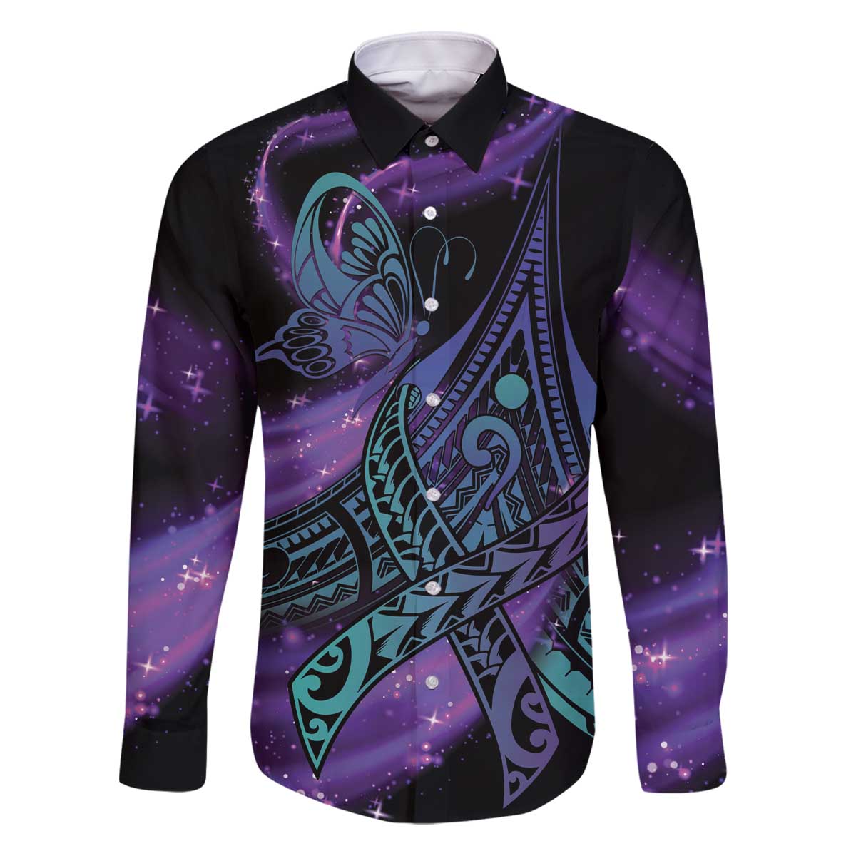 In September We Wear Teal And Purple Family Matching Puletasi and Hawaiian Shirt Magic Ribbon Semicolon