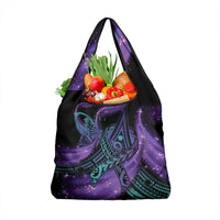 In September We Wear Teal And Purple Grocery Bag Magic Ribbon Semicolon