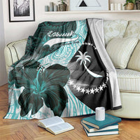 Chuuk Constitution Day Blanket Hibiscus Turquoise Pattern LT01 Turquoise - Polynesian Pride