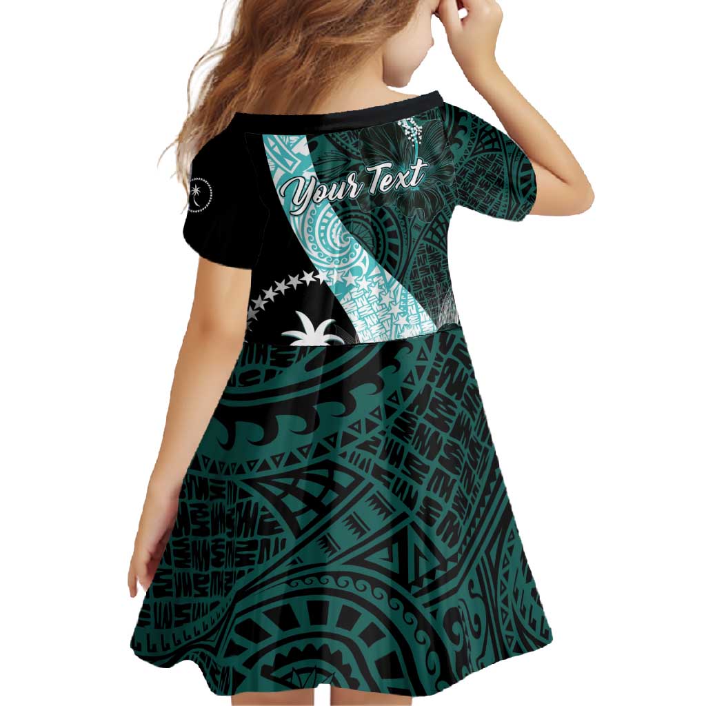 Chuuk Constitution Day Family Matching Summer Maxi Dress and Hawaiian Shirt Hibiscus Turquoise Pattern LT01 - Polynesian Pride