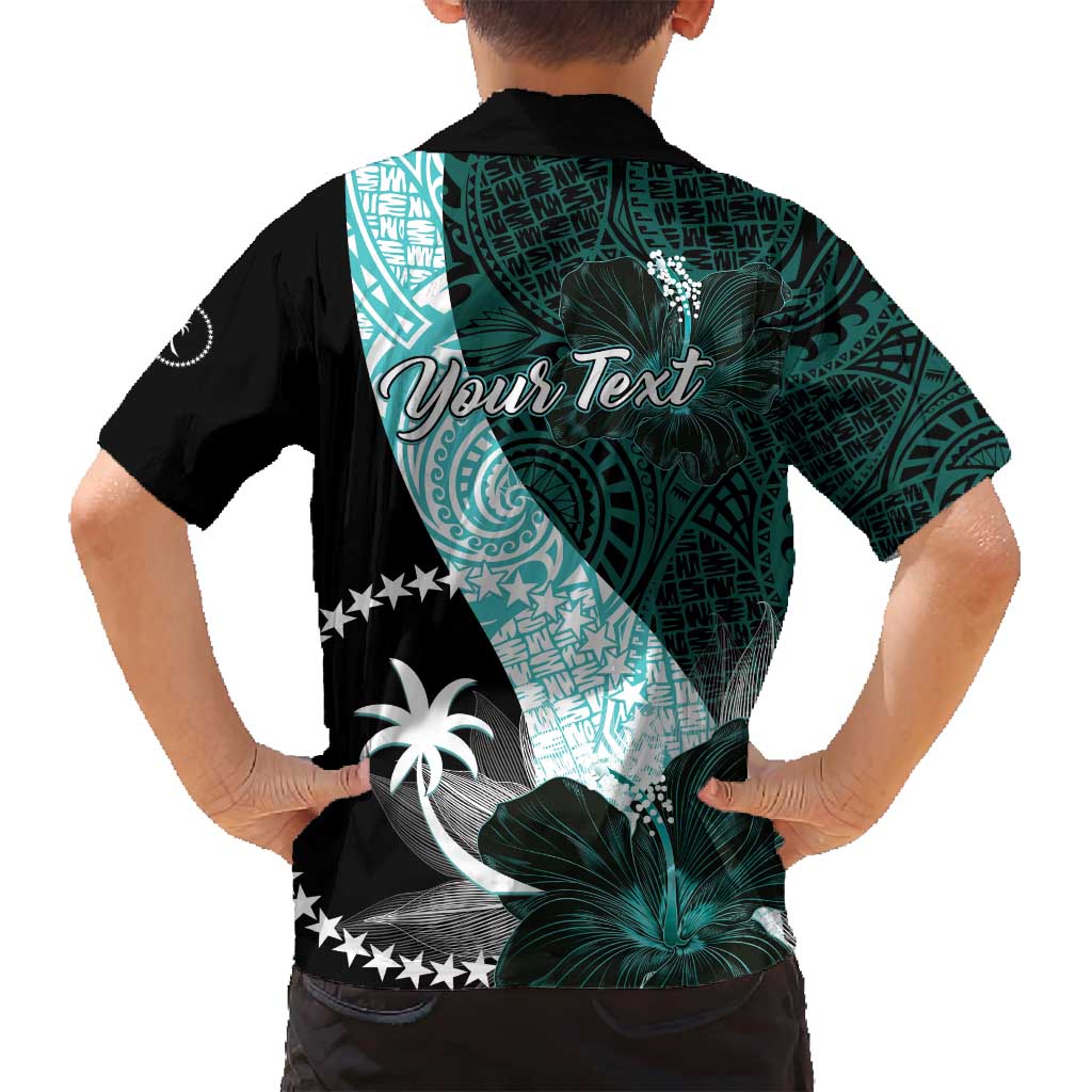 Chuuk Constitution Day Family Matching Tank Maxi Dress and Hawaiian Shirt Hibiscus Turquoise Pattern LT01 - Polynesian Pride