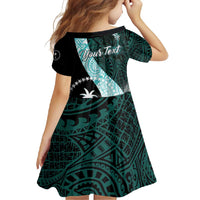 Chuuk Constitution Day Family Matching Tank Maxi Dress and Hawaiian Shirt Hibiscus Turquoise Pattern LT01 - Polynesian Pride