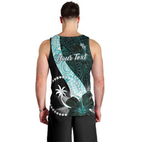 Chuuk Constitution Day Men Tank Top Hibiscus Turquoise Pattern
