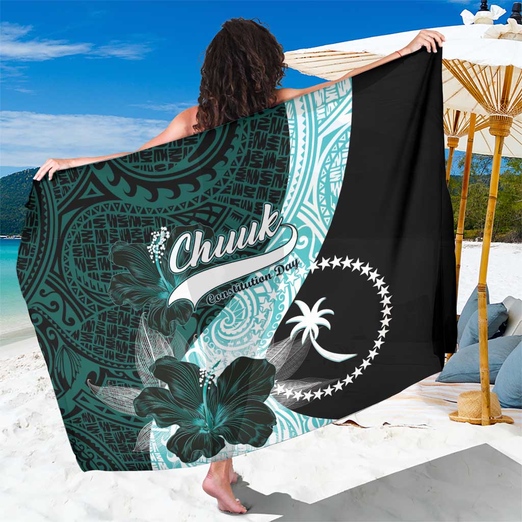 Chuuk Constitution Day Sarong Hibiscus Turquoise Pattern LT01 One Size 44 x 66 inches Turquoise - Polynesian Pride
