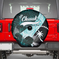 Chuuk Constitution Day Spare Tire Cover Hibiscus Turquoise Pattern LT01 - Polynesian Pride