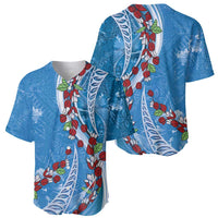 Fiji Tagimaucia Floral Baseball Jersey Tapa Pattern LT01 - Polynesian Pride