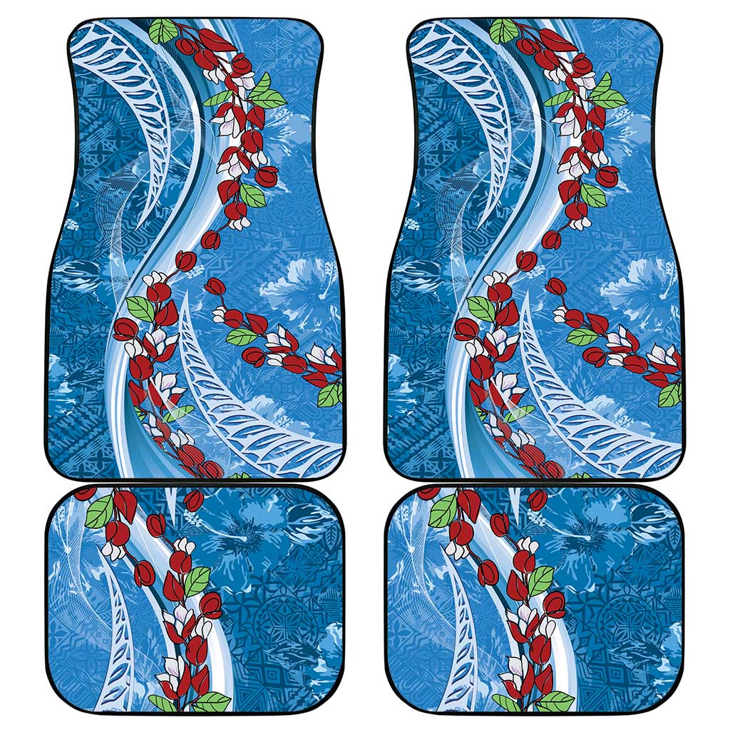 Fiji Tagimaucia Floral Car Mats Tapa Pattern