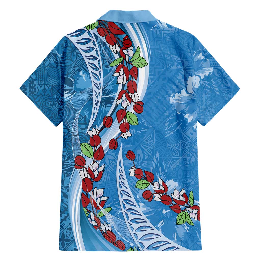 Fiji Tagimaucia Floral Family Matching Short Sleeve Bodycon Dress and Hawaiian Shirt Tapa Pattern LT01 - Polynesian Pride