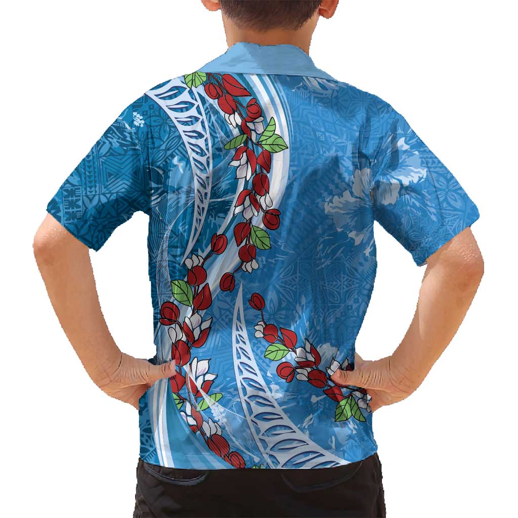 Fiji Tagimaucia Floral Family Matching Tank Maxi Dress and Hawaiian Shirt Tapa Pattern LT01 - Polynesian Pride