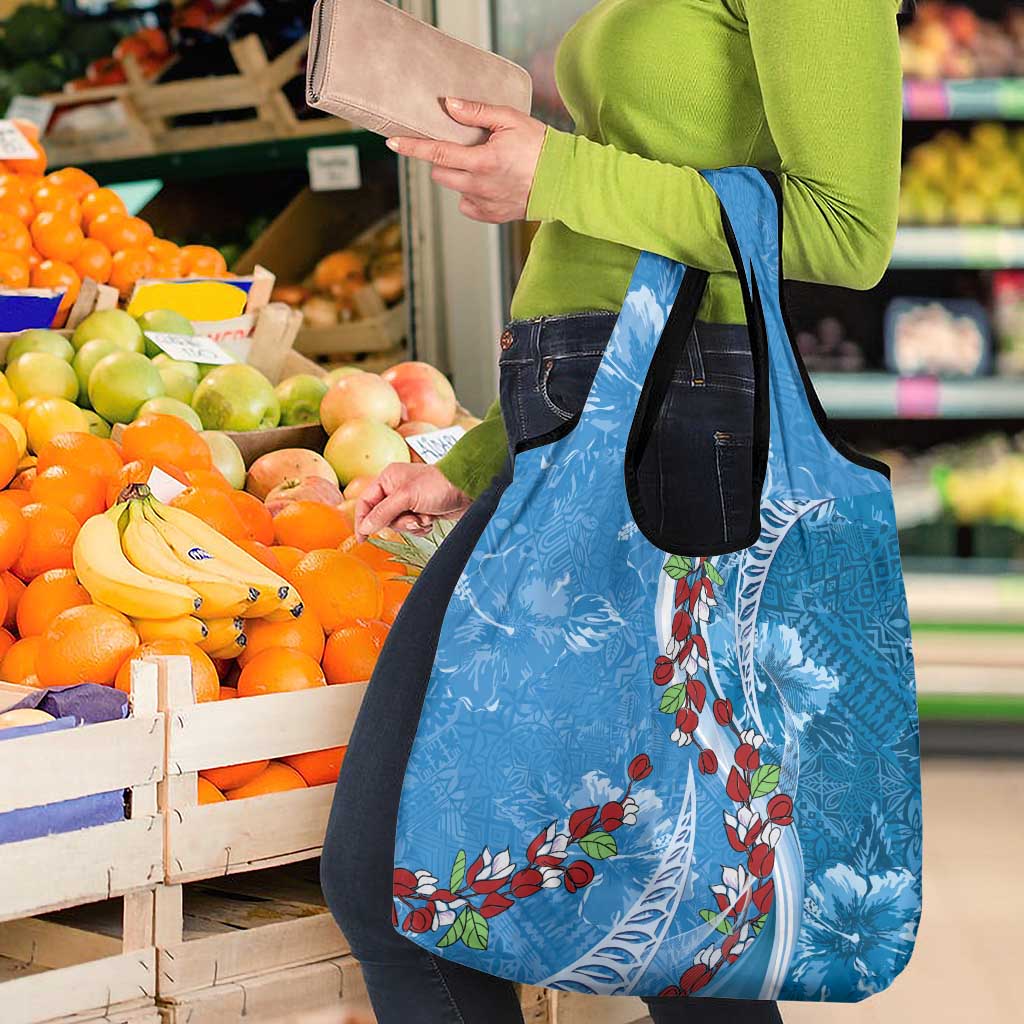 Fiji Tagimaucia Floral Grocery Bag Tapa Pattern