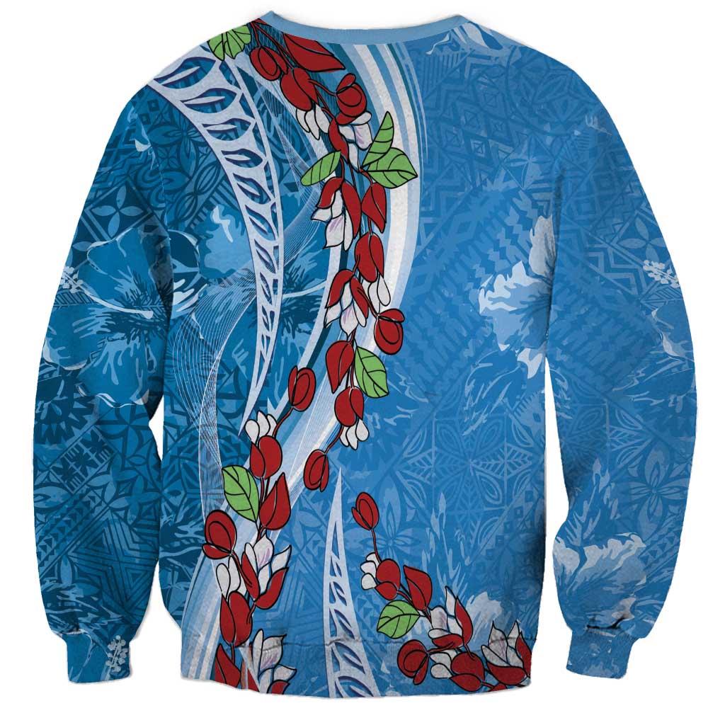 Fiji Tagimaucia Floral Sweatshirt Tapa Pattern