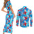Hawaii Christmas Couples Matching Short Sleeve Bodycon Dress and Long Sleeve Button Shirt Santa Claus Surfing Kakau Tropical Style LT01 - Polynesian Pride