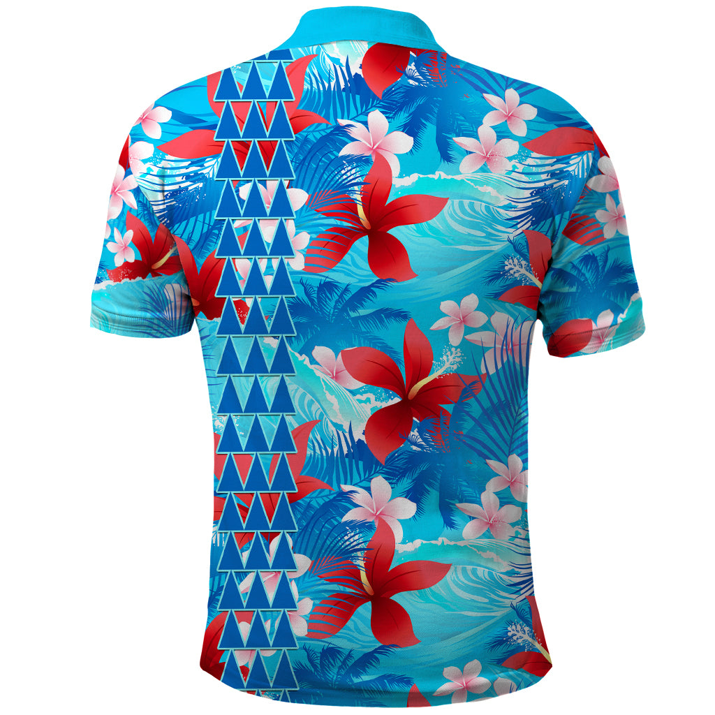 Hawaii Christmas Polo Shirt Santa Claus Surfing Kakau Tropical Style LT01 - Polynesian Pride