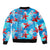 Hawaii Christmas Sleeve Zip Bomber Jacket Santa Claus Surfing Kakau Tropical Style LT01 - Polynesian Pride