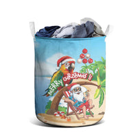 Hawaii Santa Parrot Christmas Laundry Basket Summer Vibe - Polynesian Pride