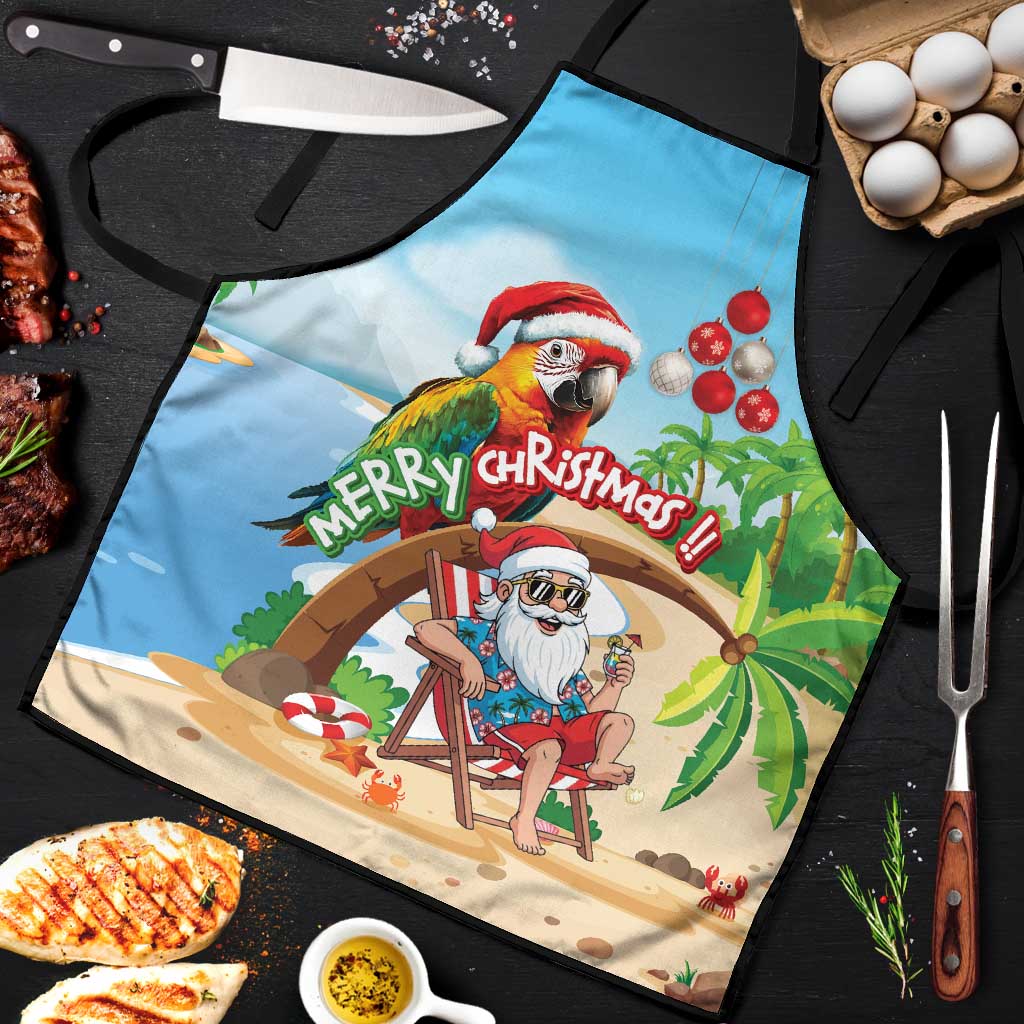 Hawaii Santa Parrot Christmas Apron Summer Vibe - Polynesian Pride